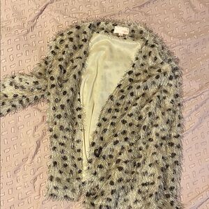 Umgee Textured Fringe Jacket in Cream and Black